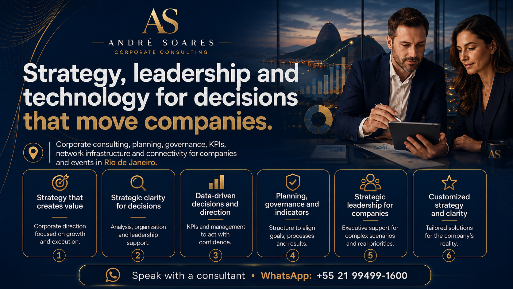 Integrated institutional presentation for André Soares corporate consulting