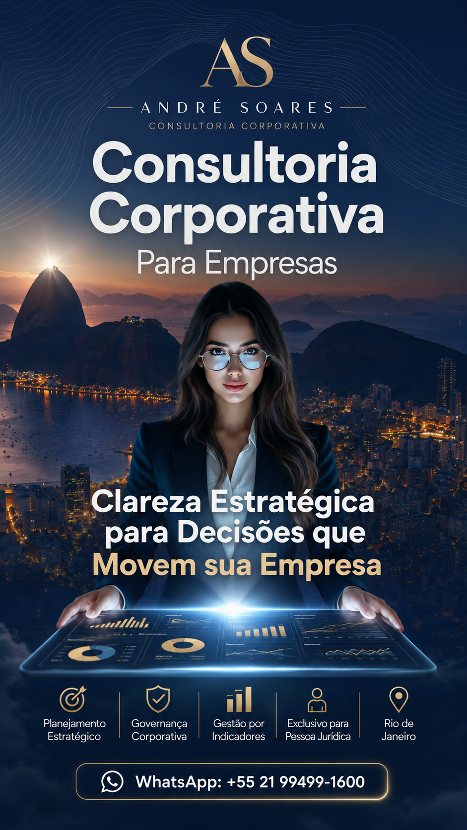 Criativo vertical de consultoria corporativa André Soares